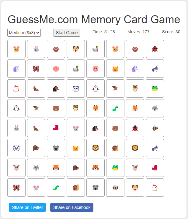 GuessMe.com - Memory Card Game