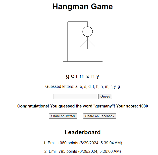KING.NET - Hangman Game